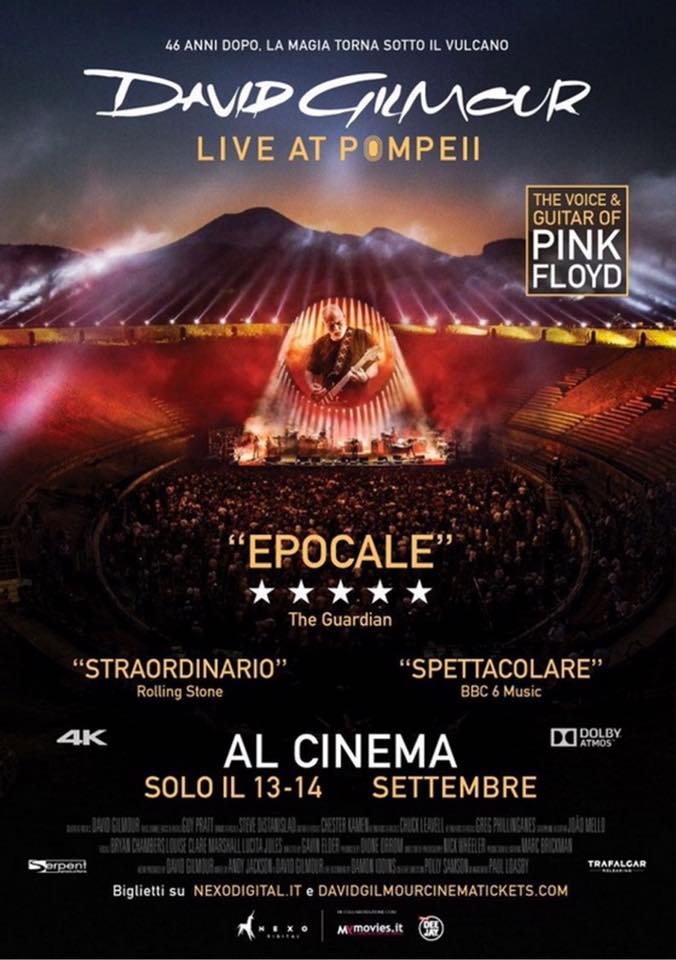 “David Gilmour Live at Pompeii” arriva nei cinema del Tigullio