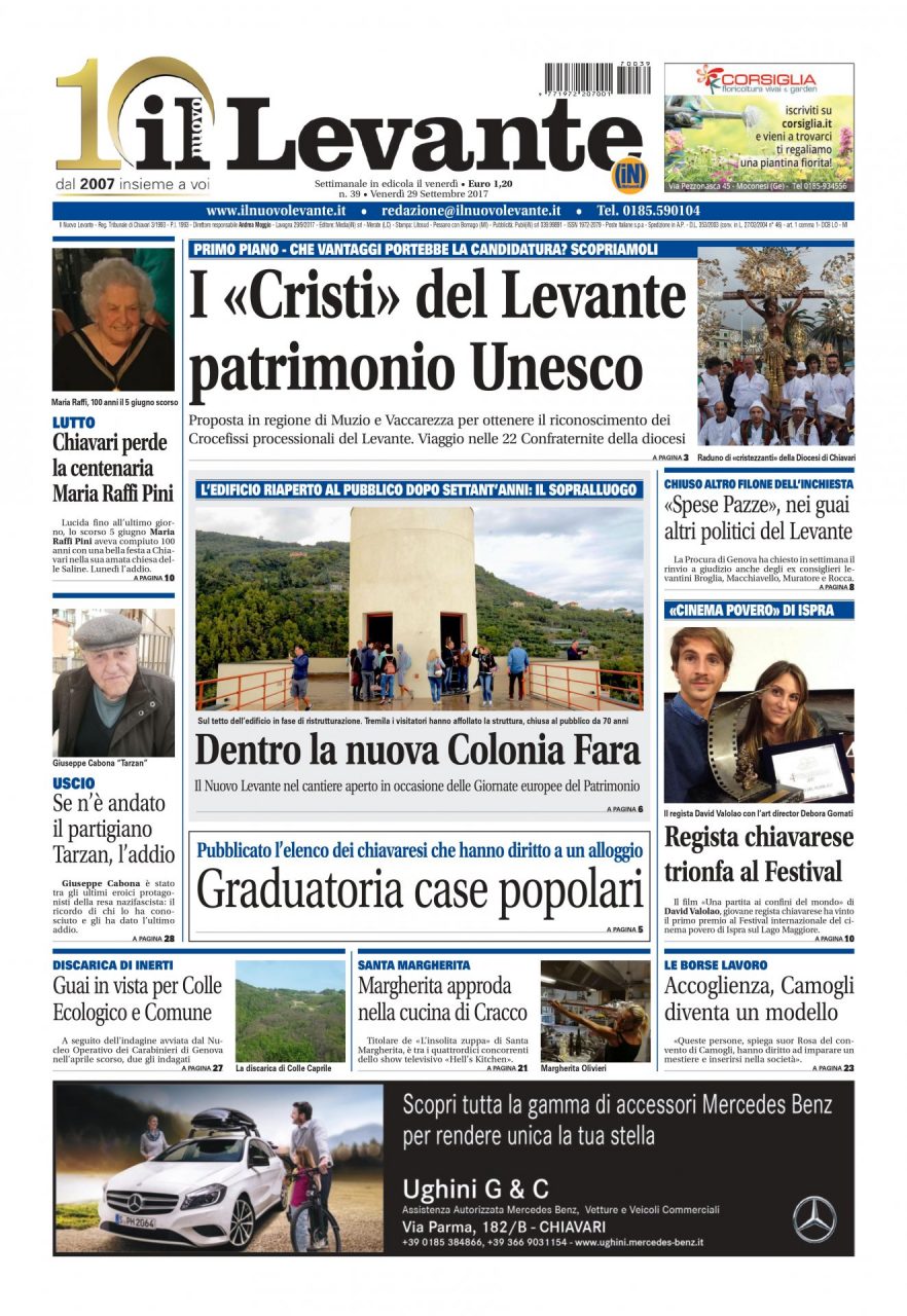 Inchieste, approfondimenti e interviste sul settimanale Il Nuovo Levante da oggi in edicola