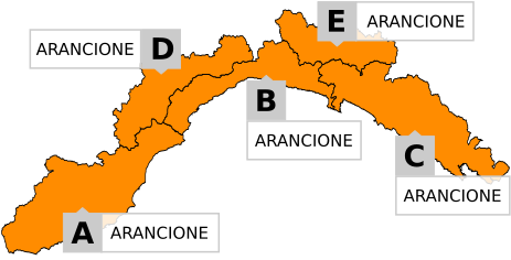 Domani allerta meteo arancione su tutta la Liguria