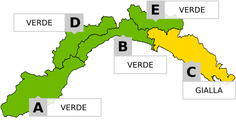 Domani allerta meteo gialla nel Levante ligure