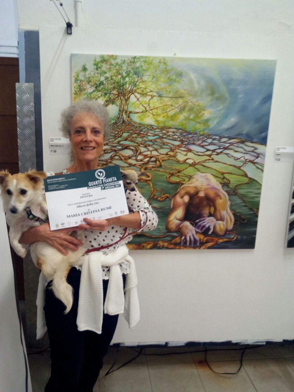La pittrice lavagnese Maria Cristina Rumi si distingue al premio d’arte Quarto Pianeta
