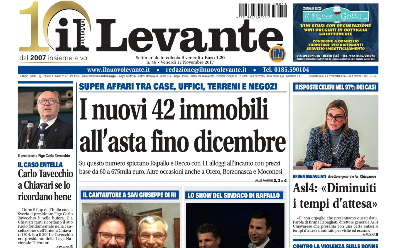 Inchieste, approfondimenti e interviste sul settimanale Il Nuovo Levante da oggi in edicola