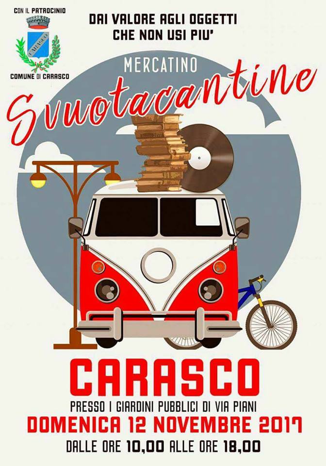 A Carasco domenica 12 novembre lo Svuotacantine