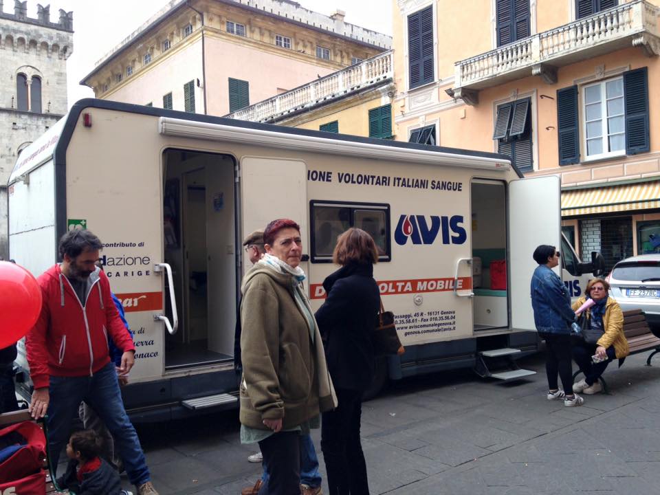Raccolta sangue straordinaria dell’Avis a Chiavari