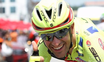 Luca Raggio sul podio nella prima tappa del Tour of Taiyuan