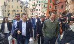 Matteo Salvini ieri a Camogli a sostegno del candidato Claudio Pompei