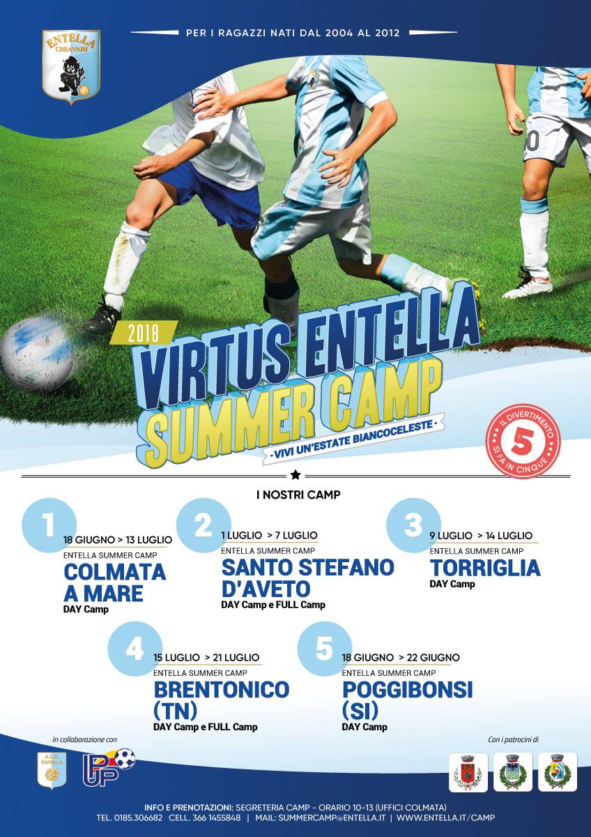 Virtus Entella, aperte le iscrizioni ai Summer Camp