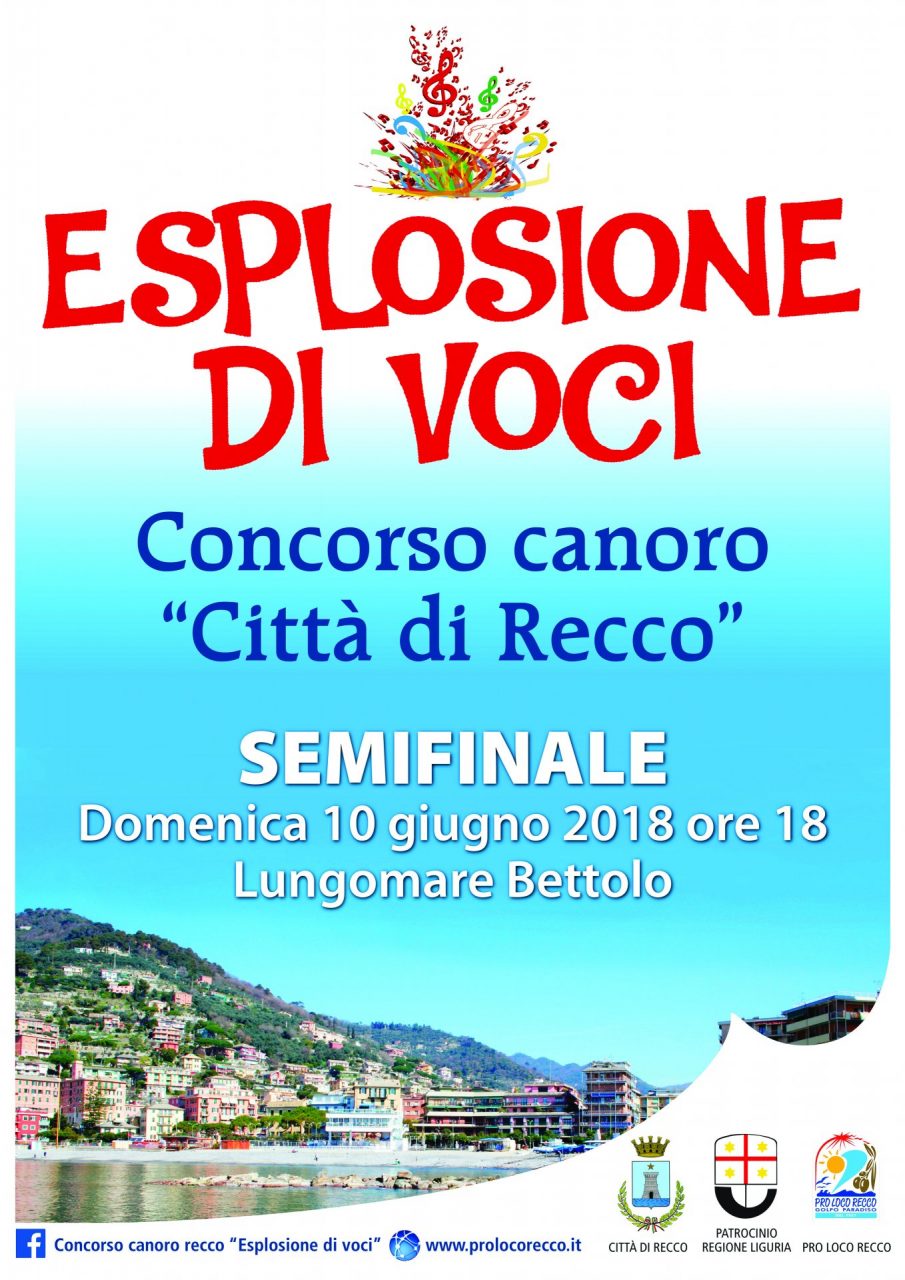 Concorso Canoro Città di Recco: il 10 giugno le semifinali