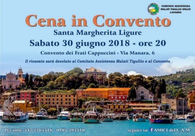 Cena al Convento per comprare un radiografo all’ospedale di Lavagna
