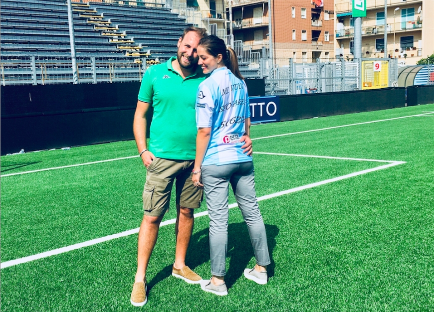 La maglia dell’Entella per chiedere: «Mi vuoi sposare?»