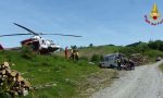 Incidente stradale, motociclista soccorso dai Vigili del Fuoco e portato via in elicottero