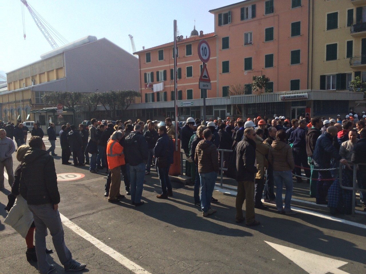 Incidente mortale a Sestri Ponente, oggi sciopero anche a Riva Trigoso