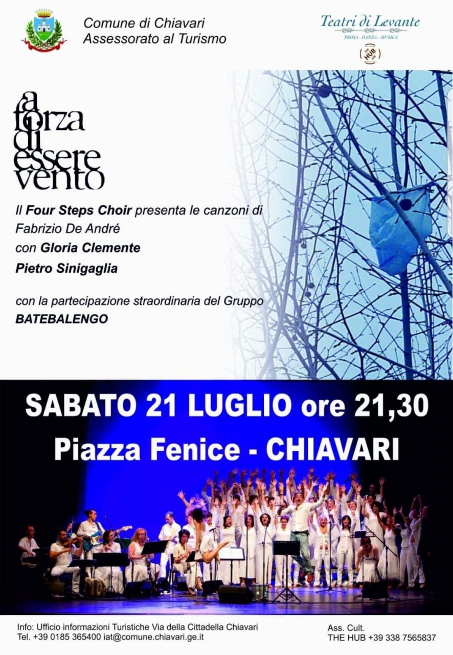 Sabato 21 in piazza Fenice “A forza di essere vento”
