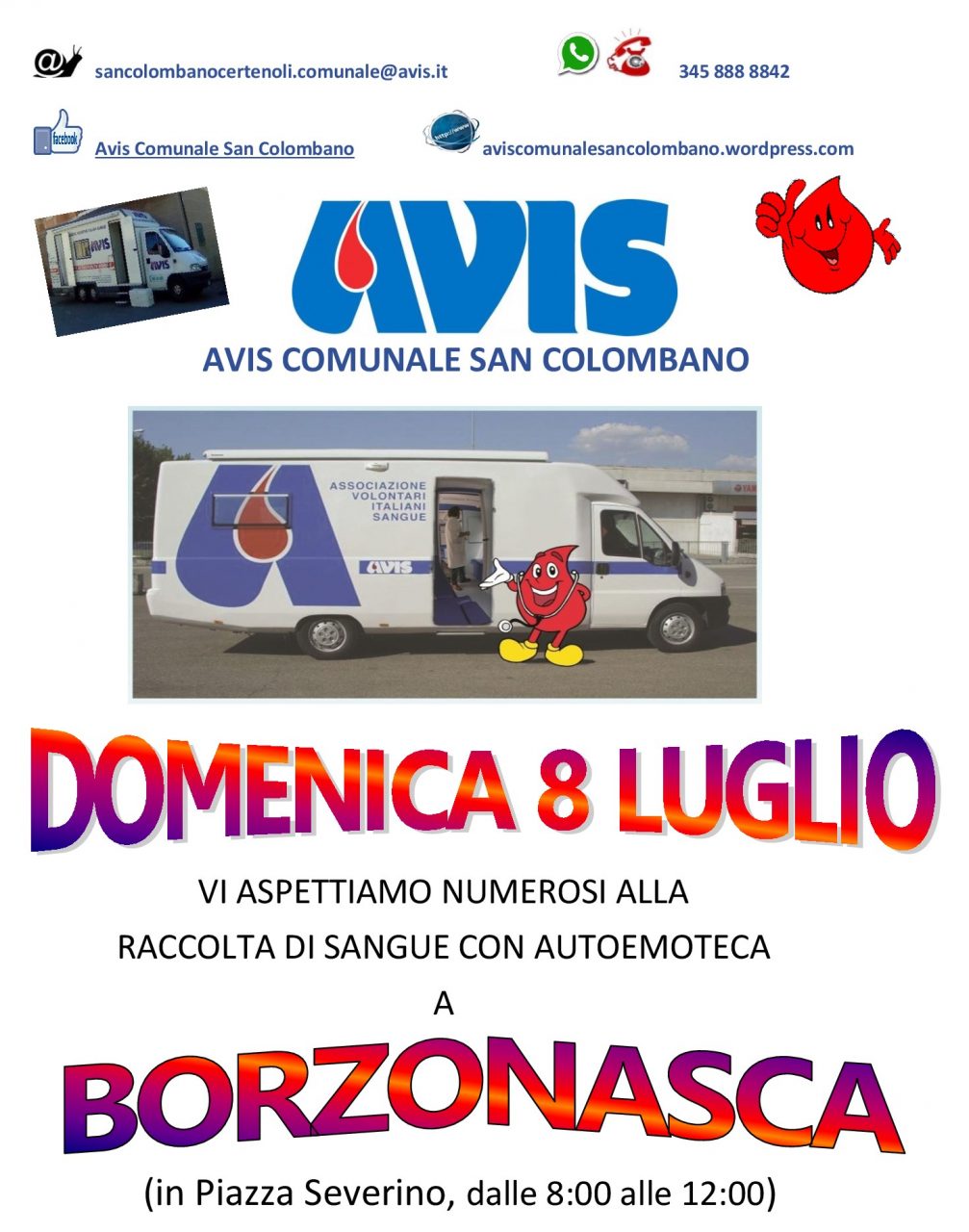 Domenica raccolta di sangue a Borzonasca