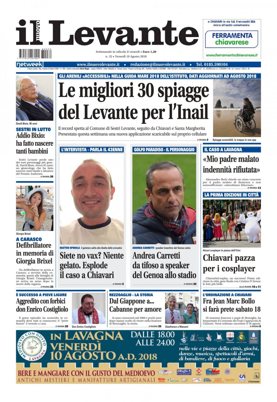 Inchieste, approfondimenti e interviste su Il Nuovo Levante da oggi in edicola
