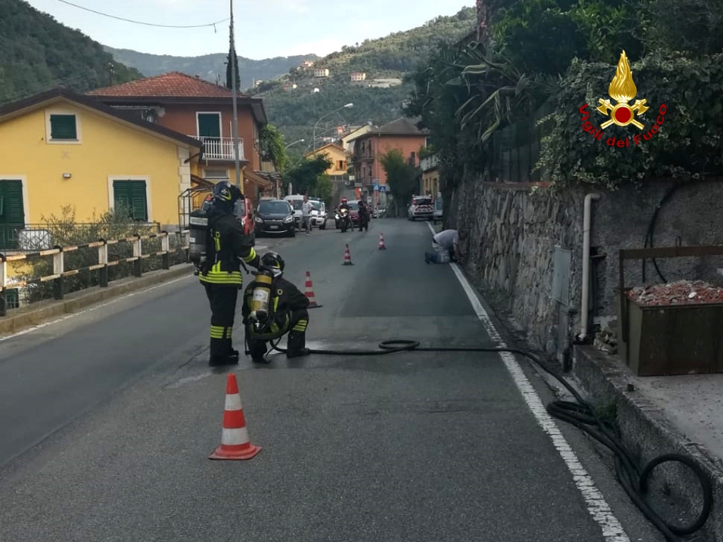 Stamattina fuga di gas a Recco