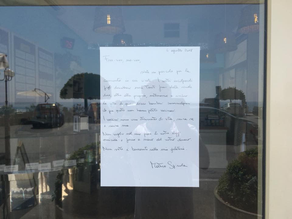 Non siete vaccinati? Non siete i benvenuti in questa gelateria