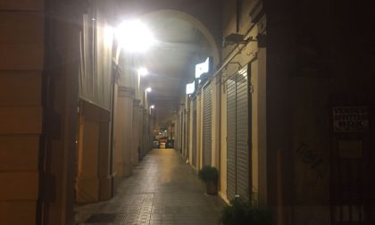Nuova illuminazione a led dei portici di Corso Dante