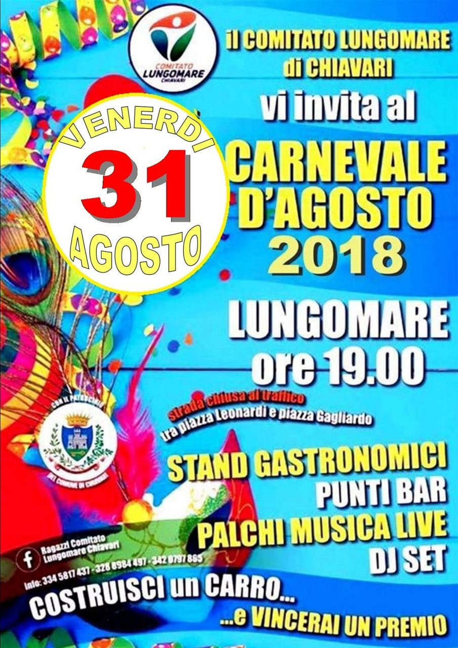 Fissate le nuove date per Carnevale e Perla del Porto