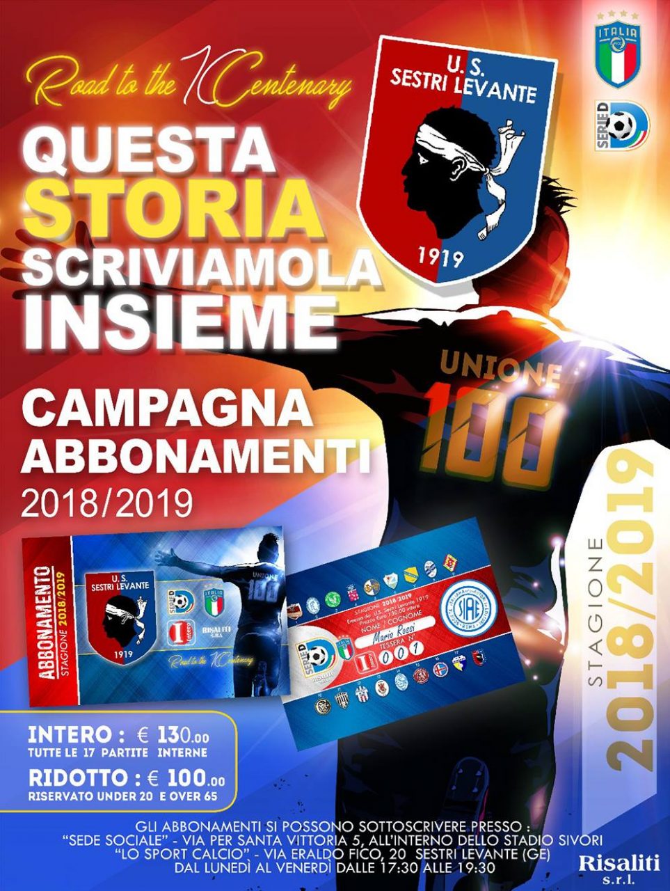Serie D, scattata la campagna abbonamenti del Sestri Levante