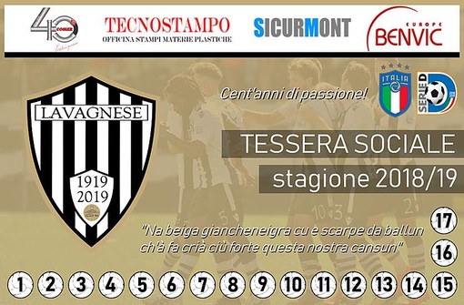Tessera sociale della Lavagnese, iniziata la sottoscrizione dei primi tagliandi