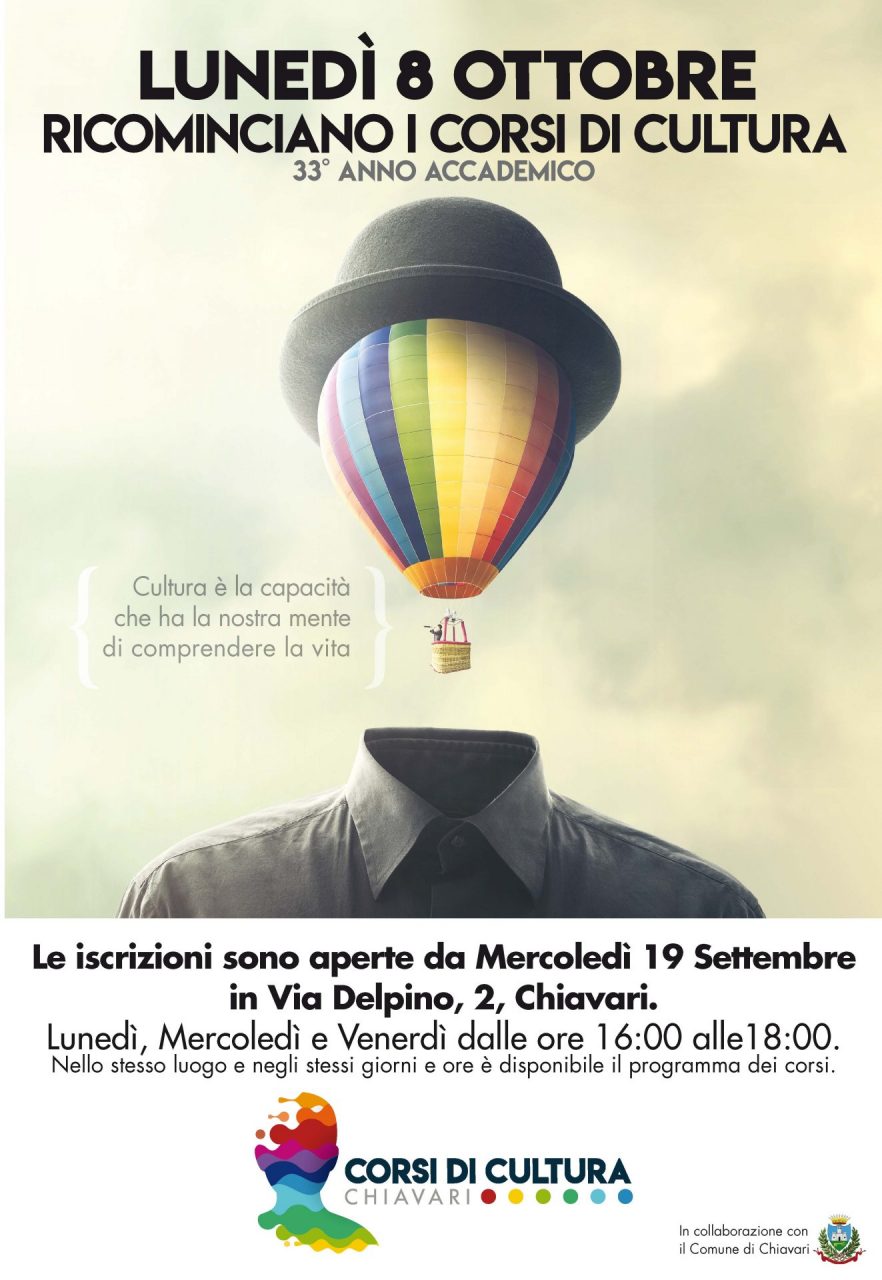 Corsi di Cultura, lunedì si riparte