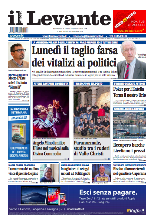 Inchieste, approfondimenti e interviste su Il Nuovo Levante da oggi in edicola