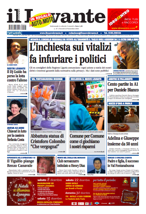 Inchieste, approfondimenti e interviste su Il Nuovo Levante da oggi in edicola