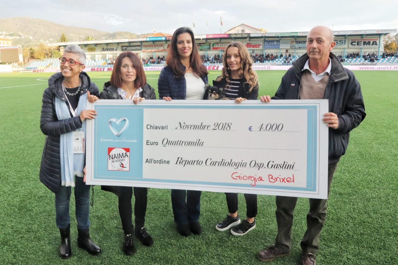 Entella, raccolti undicimila euro per gli sfollati e quattromila per il Gaslini