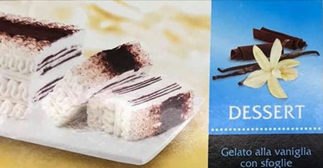 Dessert alla vaniglia ritirato dai supermercati