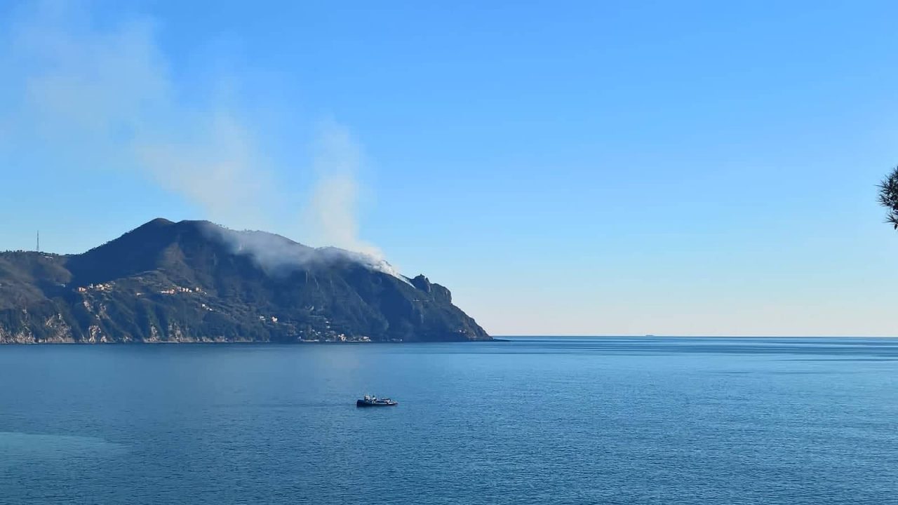 Incendio sul Monte di Portofino