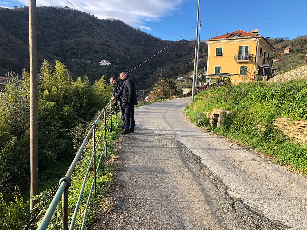 Riqualificazione della strada per Maxena, Campodonico e Sanguineto, sopralluogo di Di Capua