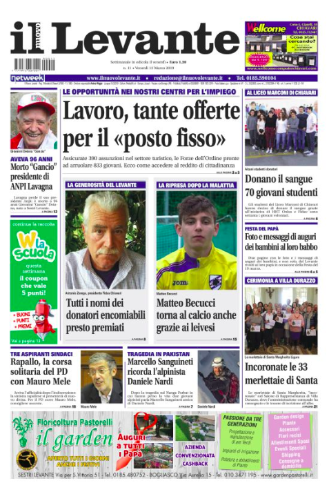Inchieste, approfondimenti e interviste su Il Nuovo Levante da oggi in edicola