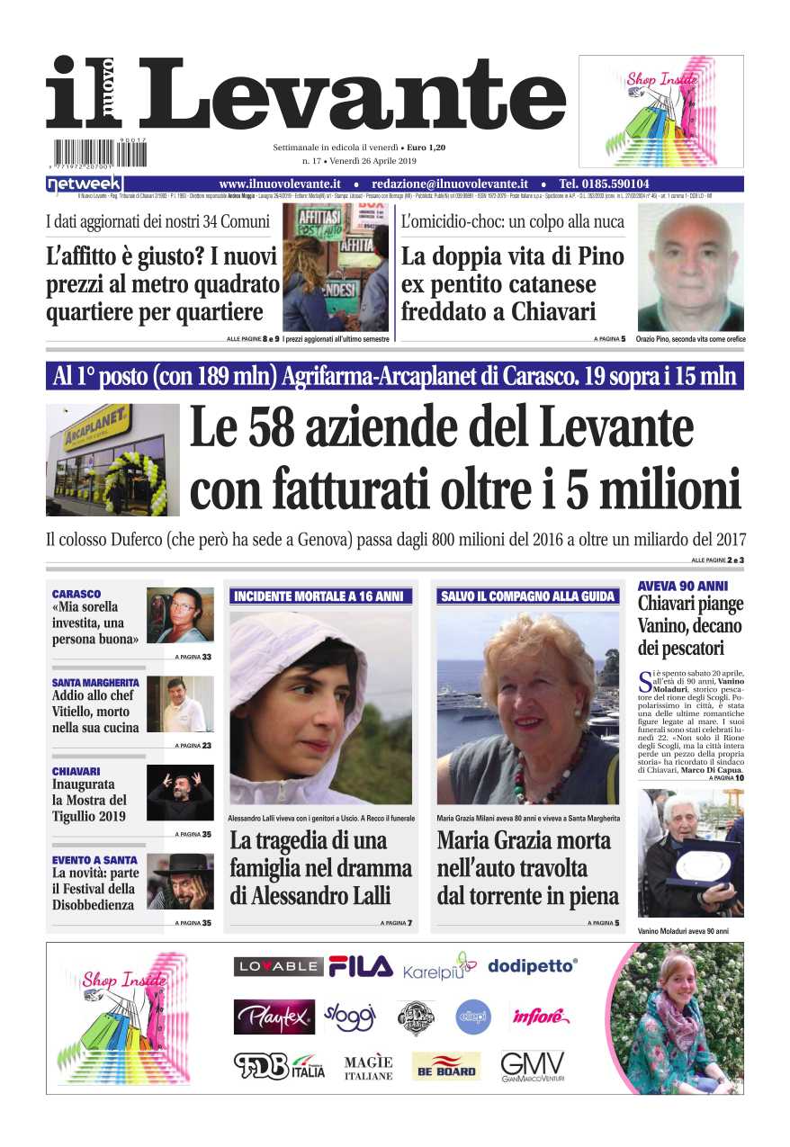 Inchieste, approfondimenti e interviste su Il Nuovo Levante da oggi in edicola