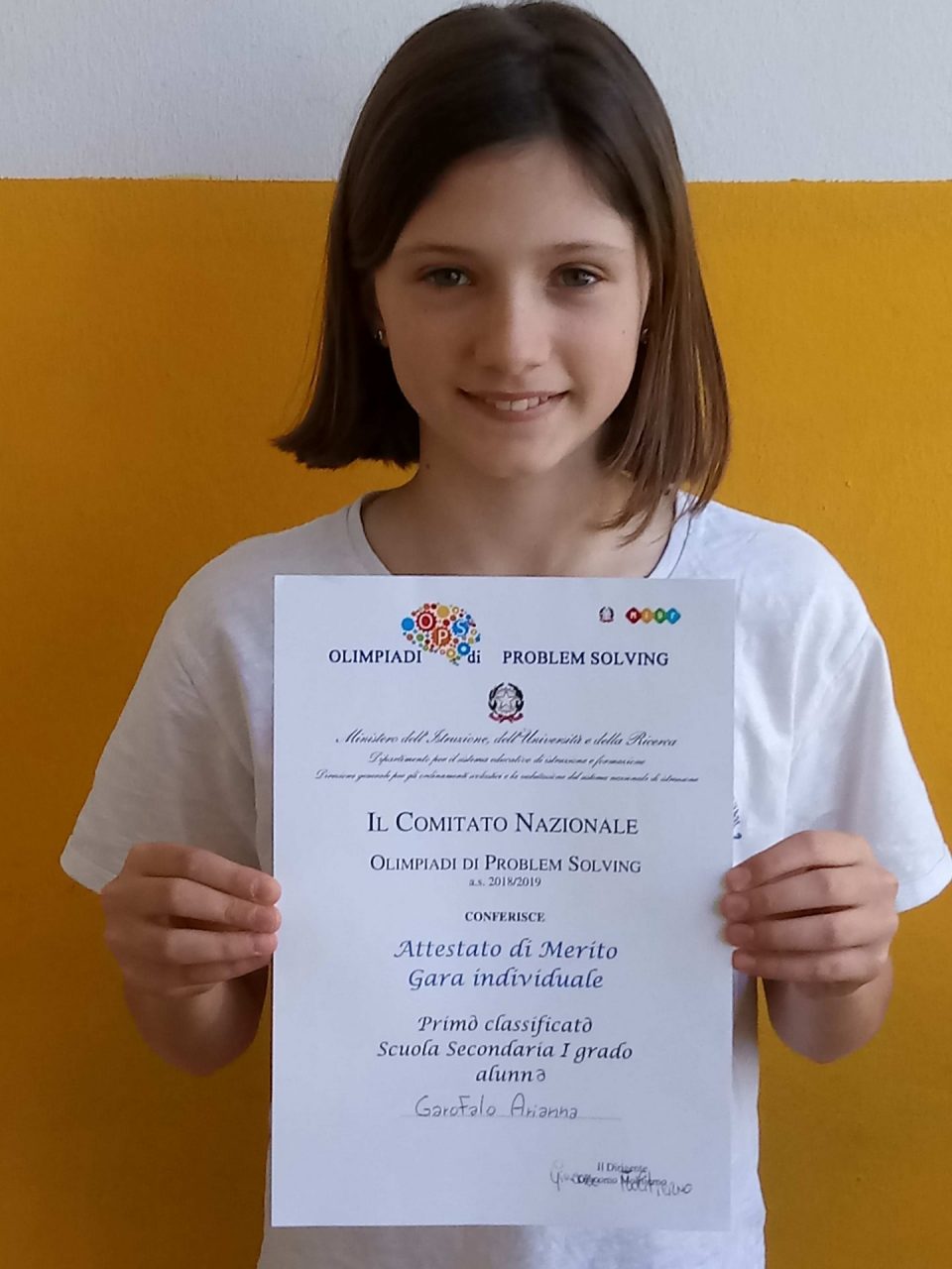 Arianna campionessa olimpica nazionale di Problem Solving