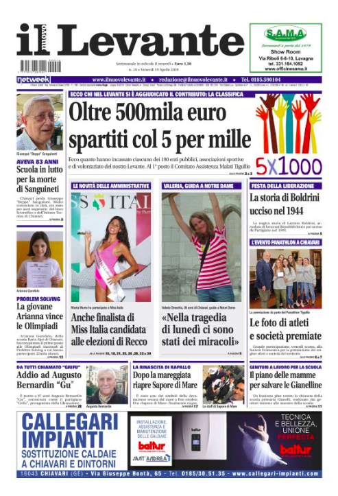 Inchieste, approfondimenti e interviste su Il Nuovo Levante da oggi in edicola
