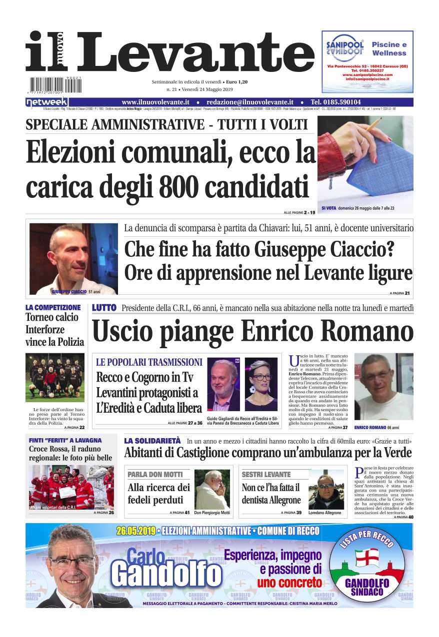 Inchieste, approfondimenti e interviste su Il Nuovo Levante da oggi in edicola