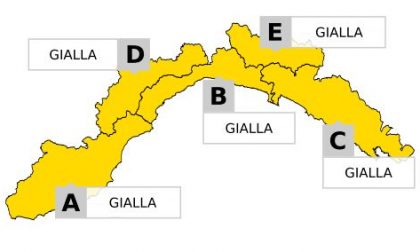 Maltempo, da stasera è allerta gialla