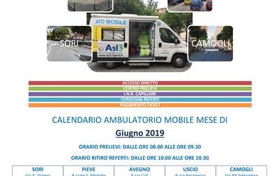 Ambulatorio mobile, gli orari di giugno