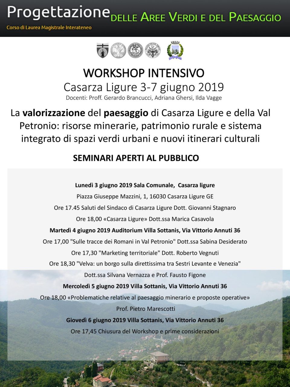 Casarza Ligure, workshop sulla valorizzazione del paesaggio in Val Petronio