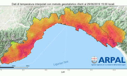 Arpal, rinnovato l'avviso meteo per l'ondata di caldo