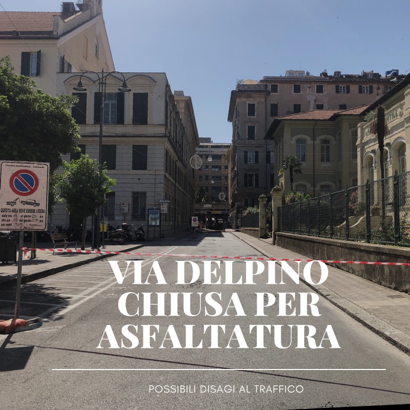 Chiavari, lavori di asfaltatura in via Delpino