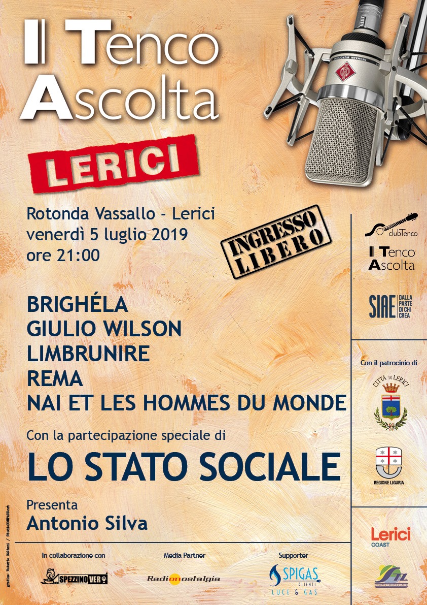 “Tenco Ascolta”: domani a Lerici i live del Club Tenco con Lo Stato Sociale