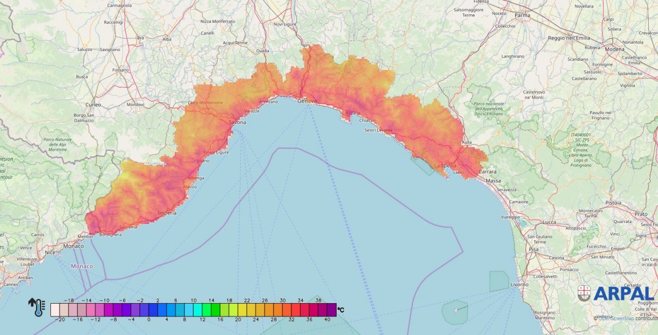Allerta caldo, l’avviso meteo dettagliato di Arpal