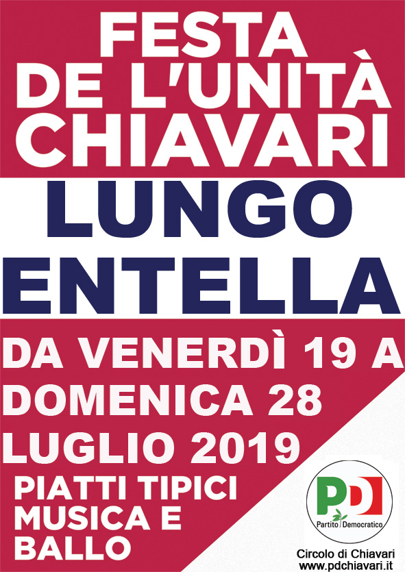 Domani al via la Festa dell’Unità a Chiavari