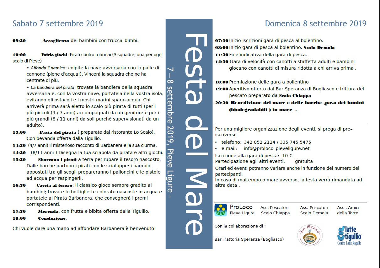 Pieve Ligure e la festa del mare 2019