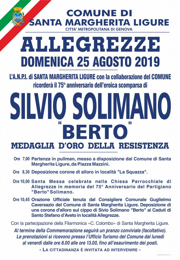 Domenica ad Allegrezze la commemorazione del partigiano Berto