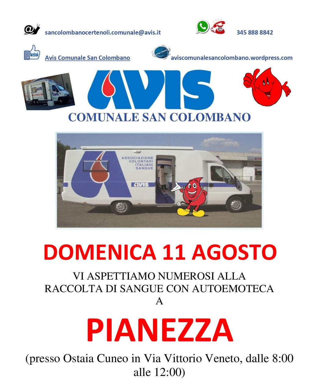Domani raccolta di sangue a Cicagna