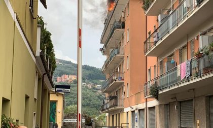 Chiavari, appartamento in fiamme