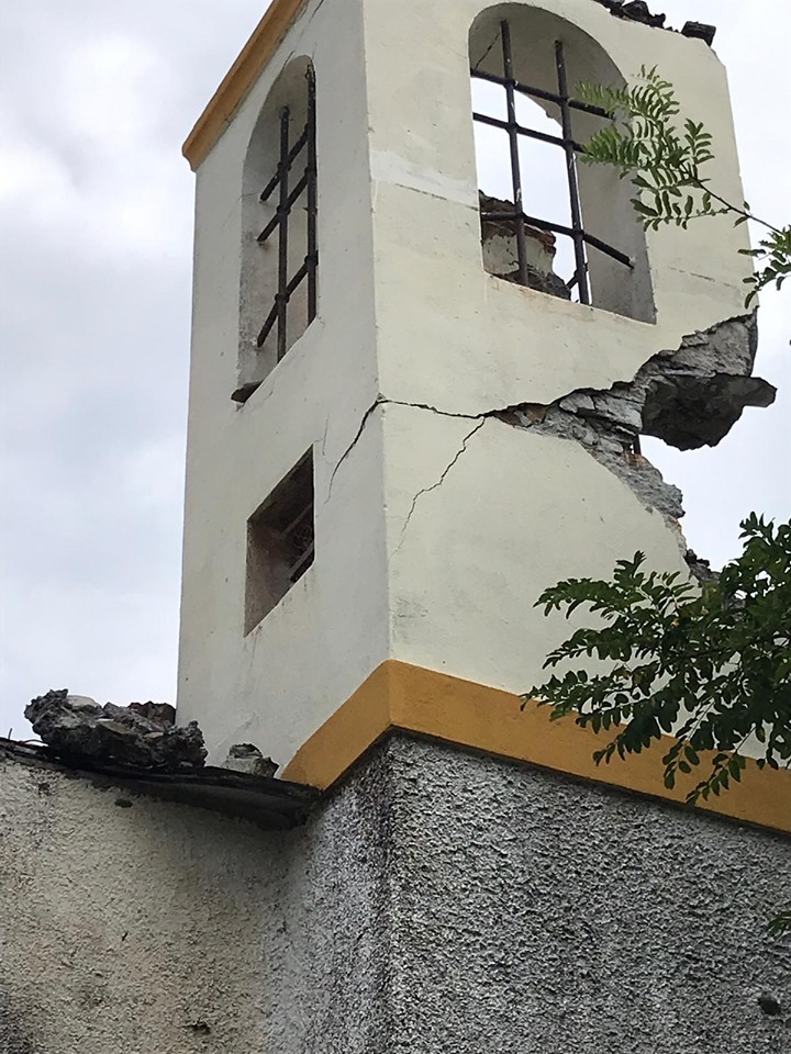 Pieve Ligure, il maltempo danneggia il campanile della chiesetta di Santa Croce